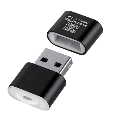 Картридер USB Micro SD, CR-01, черный