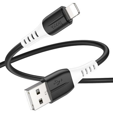 USB дата кабель Lightning, HOCO, X82, 1м, силиконовый, черный