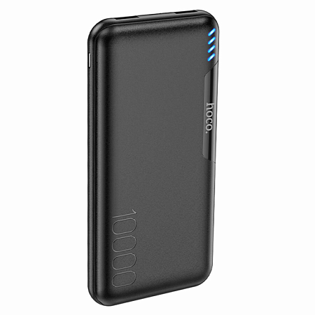 Универсальный Доп. Аккумулятор 10000mAh, J82, HOCO, выход: 2 USB (5V/2A), черный