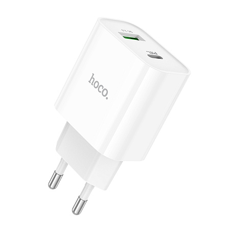 Сетевое зарядное устройство, 1 PD 20W + 1 USB 3.0 QC (C80A Plus), HOCO, белый