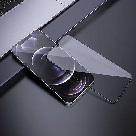 Защитное стекло на iPhone 12 Pro Max (6.7) G5, HOCO, Full screen silk screen HD tempered glass,черное