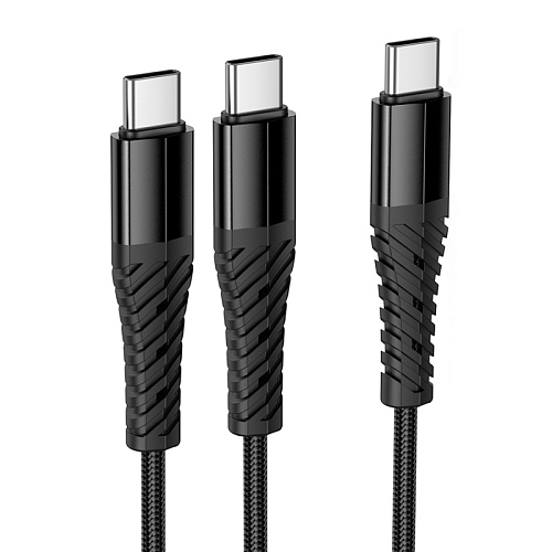 Кабель с 1 Type-C на 2 Type-C, X123, HOCO, 5V 3A, цвет черный