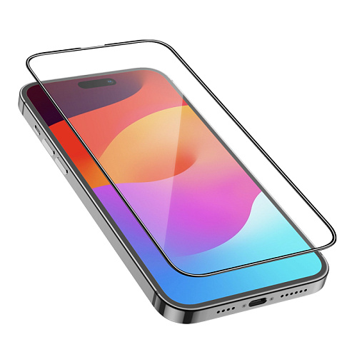 Защитное стекло для iPhone 15 Pro, G14, HOCO, Guardian shield series full-screen HD tempered glass, черное