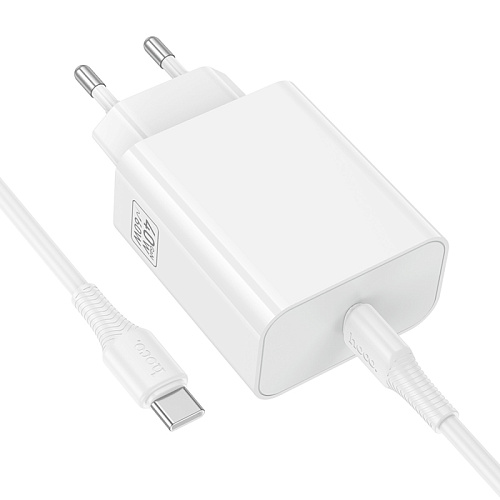 Сетевое зарядное устройство, 1 PD 40W (C162A), HOCO, Type-C to Type-C, цвет белый