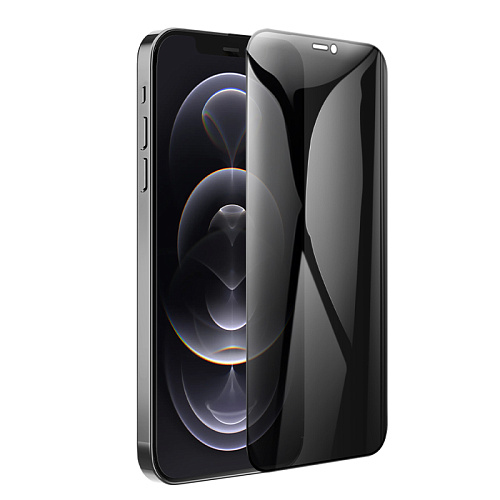 Защитное стекло на iPhone 12 Pro Max (6.7) A777 Plus, HOCO, антишпионское, черное
