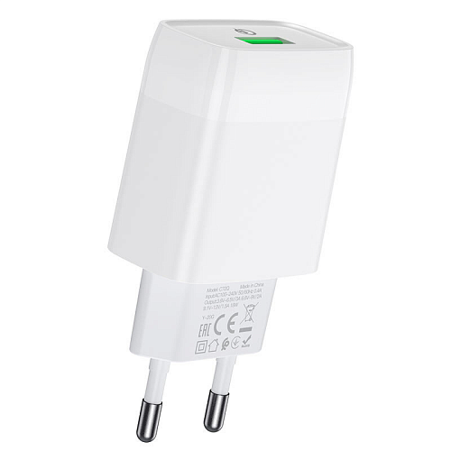 Сетевое зарядное устройство, 1 USB 3.0A (C72Q), HOCO, белый