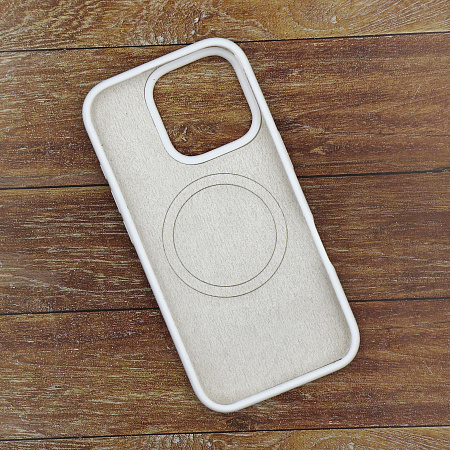 Чехол-накладка для iPhone 16 Pro, Silicon Case, магнитный (MagSafe), без лого, X-CASE, белый