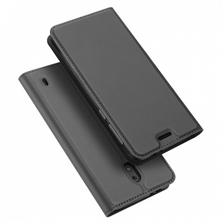 Чехол-книжка для Nokia 2, DU DU, боковой, серый