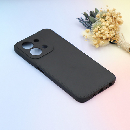 Чехол силиконовый для Xiaomi Redmi 15C (4G), с микрофиброй внутри, с защитой камеры, X-CASE, черный
