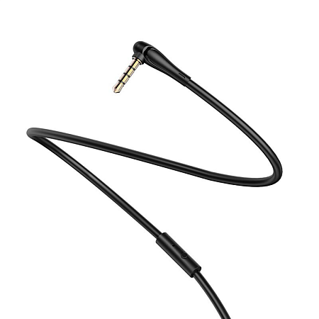 AUX Audio кабель 3,5 мм, UPA15, HOCO, угловой, черный