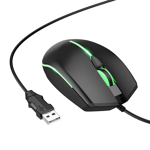Проводная мышь игровая с подсветкой, GM37, HOCO, DPI 2400, черный