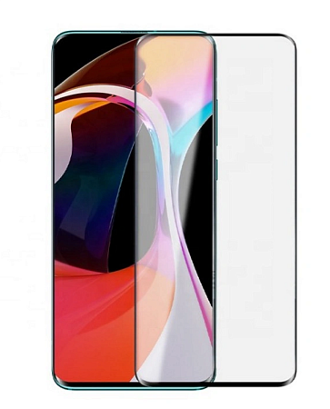 Защитное стекло на Xiaomi Mi 11/Mi 11 Pro/Mi 11 Ultra, полный клей, прозрачное с черной рамкой, X-CASE