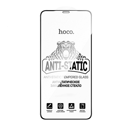Защитное стекло на iPhone XR/11 (G777), HOCO, anti-static, черное