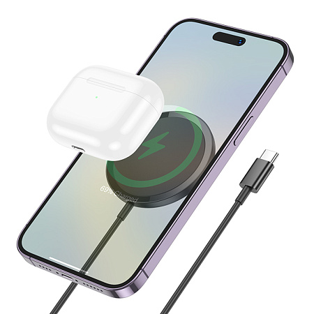 Беспроводное зарядное устройство, CW52, HOCO, Type-C, Magsafe, черный