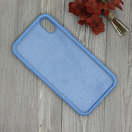 Чехол - накладка для iPhone XR, Silicon Case, без лого, голубой