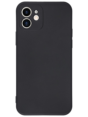Чехол силиконовый для iPhone 12 (6.1), с микрофиброй внутри, с защитой камеры, X-CASE, черный