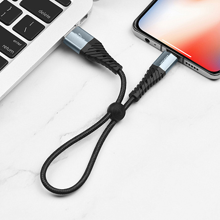 USB дата кабель Lightning, HOCO, X38, 25см, черный