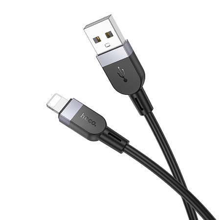 USB дата кабель Lightning, HOCO, X109, 3м, силиконовый, черный