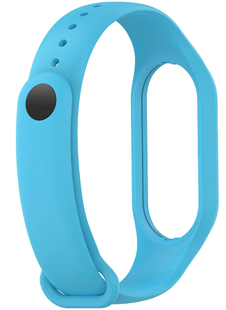 Ремешок на руку для Mi band 5/6/7, силиконовый, голубой