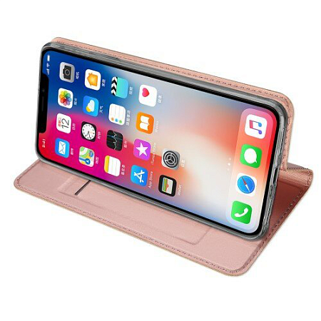 Чехол-книжка для iPhone XS Max, DU DU, боковой, розовый