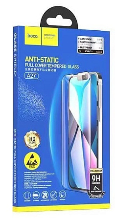 Защитное стекло на iPhone XS Max/11 Pro Max (A27), HOCO, Full-screen anti-static dust-free, черное
