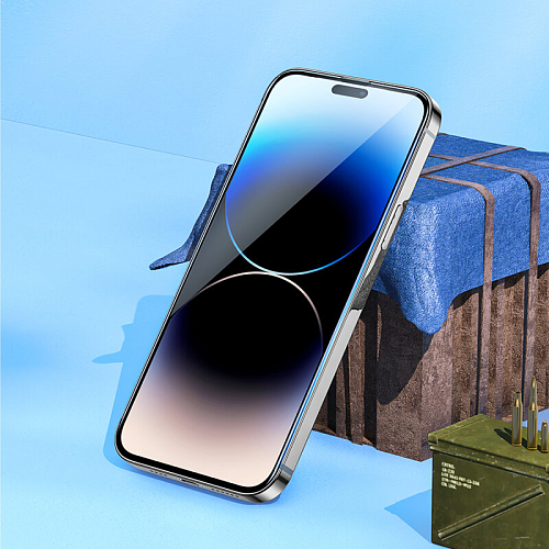 Защитное стекло на iPhone 14 Pro Max (6.7), 6D, с сеточкой для динамика, черное, X-CASE