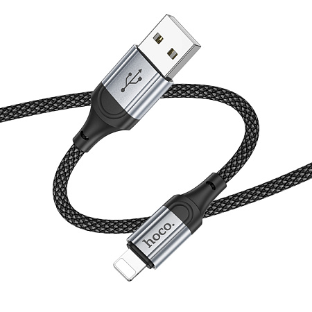 USB дата кабель Lightning, HOCO, X102, 1M, черный