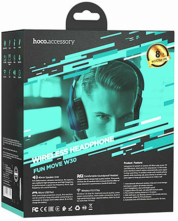 Беспроводные наушники W30, HOCO, синий