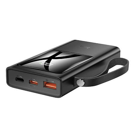 Универсальный Доп. Аккумулятор 10000mAh, Q4, HOCO, 2 PD 20W+1 USB 3.0, mini, черный