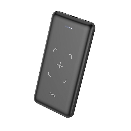 Универсальный Доп. Аккумулятор 10000mAh, J50, HOCO, c беспроводной зарядкой черный