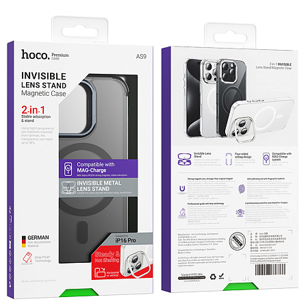 Чехол для iPhone 16 Pro, TPU 2.0 mm, Магнитный (MagSafe), AS9, HOCO, черный
