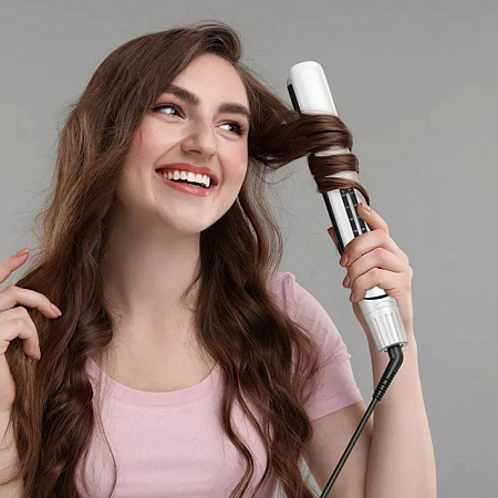 Выпрямитель для волос двойного назначения (выпрямление и завивка), HP41, HOCO, белый