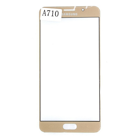 Защитное стекло на Samsung A710F, Galaxy A7 (2016), с загибом, золотое, X-CASE