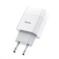 Сетевое зарядное устройство, 2 USB 2.4A (C73A), HOCO, белый