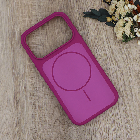 Чехол-накладка для iPhone 17 Pro, Silicon Case, магнитный (MagSafe), с дизайном, без лого, X-CASE, винный