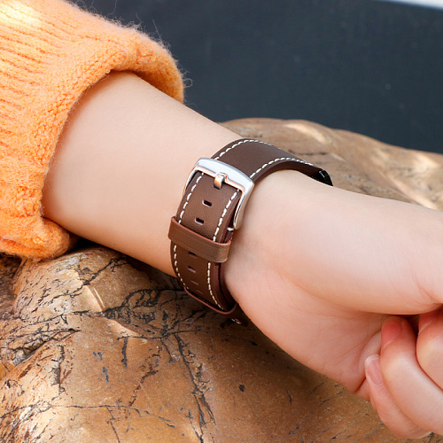 Ремешок на руку универсальный для умных часов 20мм, HOCO, WH10, кожаный, кофейный