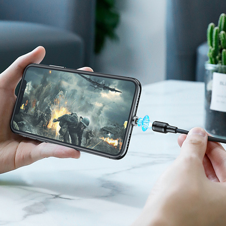 USB дата кабель Lightning, HOCO, X52, магнитный, черный