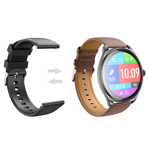 Умные часы Y22 Smart watch Hoco с поддержкой звонков, черные