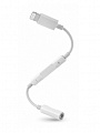 Переходник Lightning to наушники Jack, MH020, с bluetooth, музыка+разговор+кнопки регулировки громкости, белый