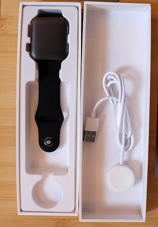 Часы Smart Watch GS7 MAX, 1.9 дюйма, 420*480 TFT, черные, голосовые вызовы, измерение давления, беспроводная зарядка