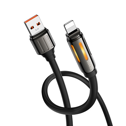 USB дата кабель Lightning, HOCO, U136, 1.2м, черный