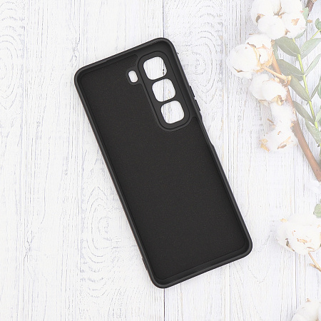 Чехол силиконовый для Infinix Hot 50 (4G), с микрофиброй внутри, с защитой камеры, X-CASE, черный