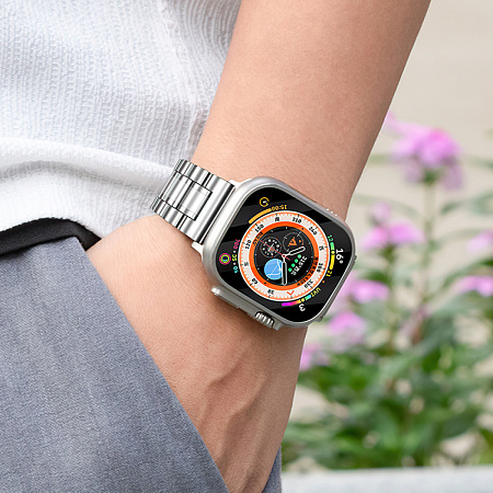 Ремешок на руку для Apple Watch 44/45/46/49 мм, HOCO, WA32, стальной, серебристый