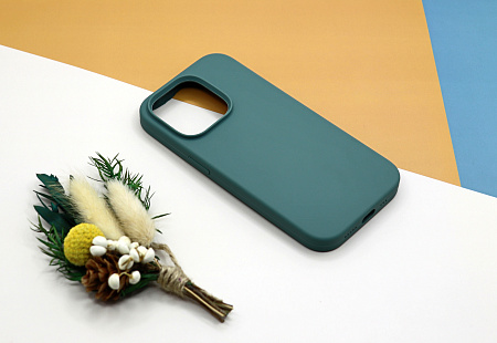 Чехол-накладка для iPhone 14 Pro, Silicon Case, без лого, зеленый лес