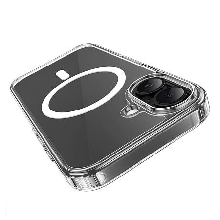 Чехол силиконовый для iPhone 17, Магнитный (MagSafe), HOCO, прозрачный