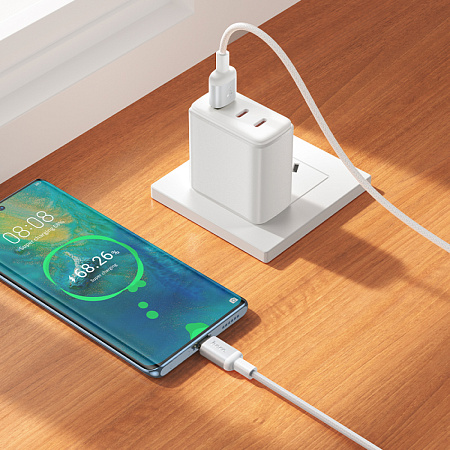 USB Кабель Type-C, HOCO, X128, 1м, белый