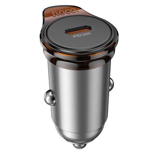 Автомобильное зарядное устройство, 1 PD 30W (NZ16), HOCO, серый