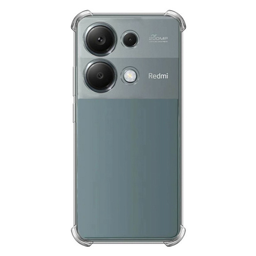 Чехол силиконовый для Xiaomi Redmi Note 13 (4G), усиленные края, c защитой камеры, X-CASE, прозрачный