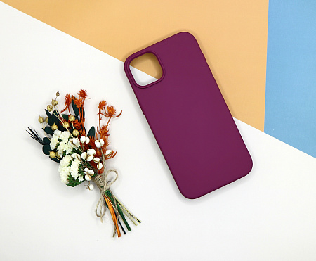 Чехол-накладка для iPhone 14 Plus, Silicon Case, без лого, винный