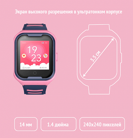 Часы детские Smart Watch 4G , розовые